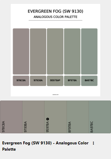 Analogous Color Palette for Evergreen Fog