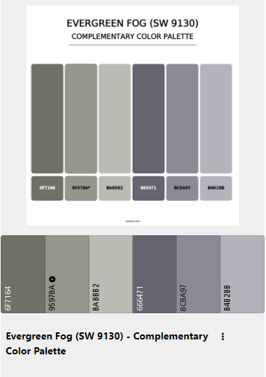 Complementary Color Palette for Evergreen Fog